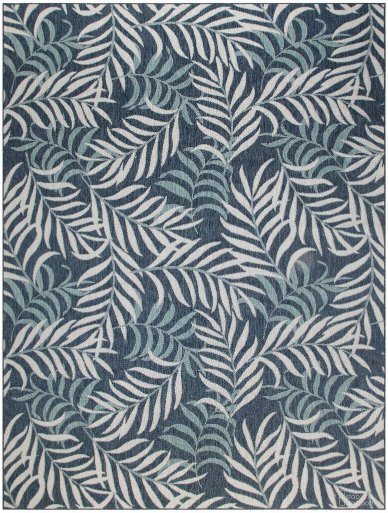 Garden Oasis 9' x 12' Tropical Rug In Navy