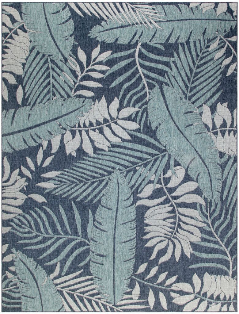 Garden Oasis 9' x 12' Tropical Rug In Navy