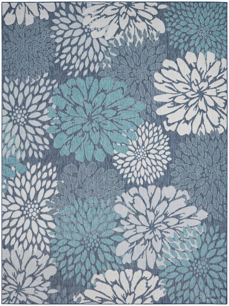 Garden Oasis 9' x 12' Tropical Rug In Navy