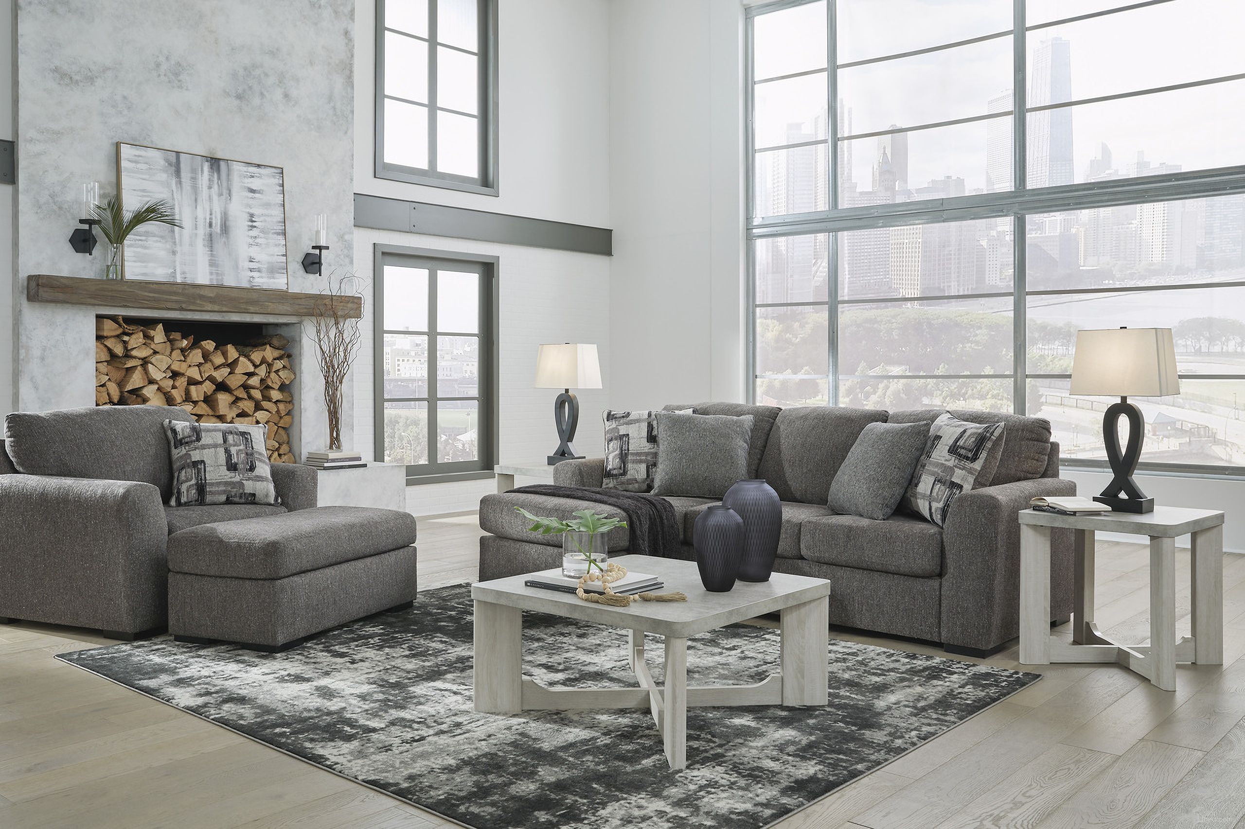 The appearance of Gardiner Pewter Living Room Set designed by Signature Design by Ashley in the modern / contemporary interior design. This gray piece of furniture was selected by 1StopBedrooms from Gardiner Collection to add a touch of cosiness and style into your home. Sku: 5240418;5240423. Material: Fabric.