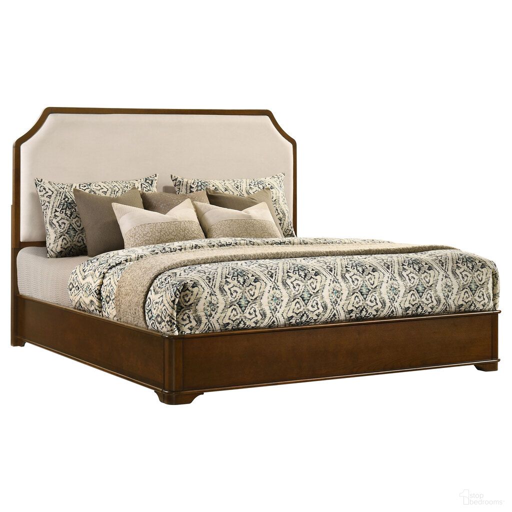 Garland 58-Inch Eastern King Panel Bed In Cream and Brown Cherry