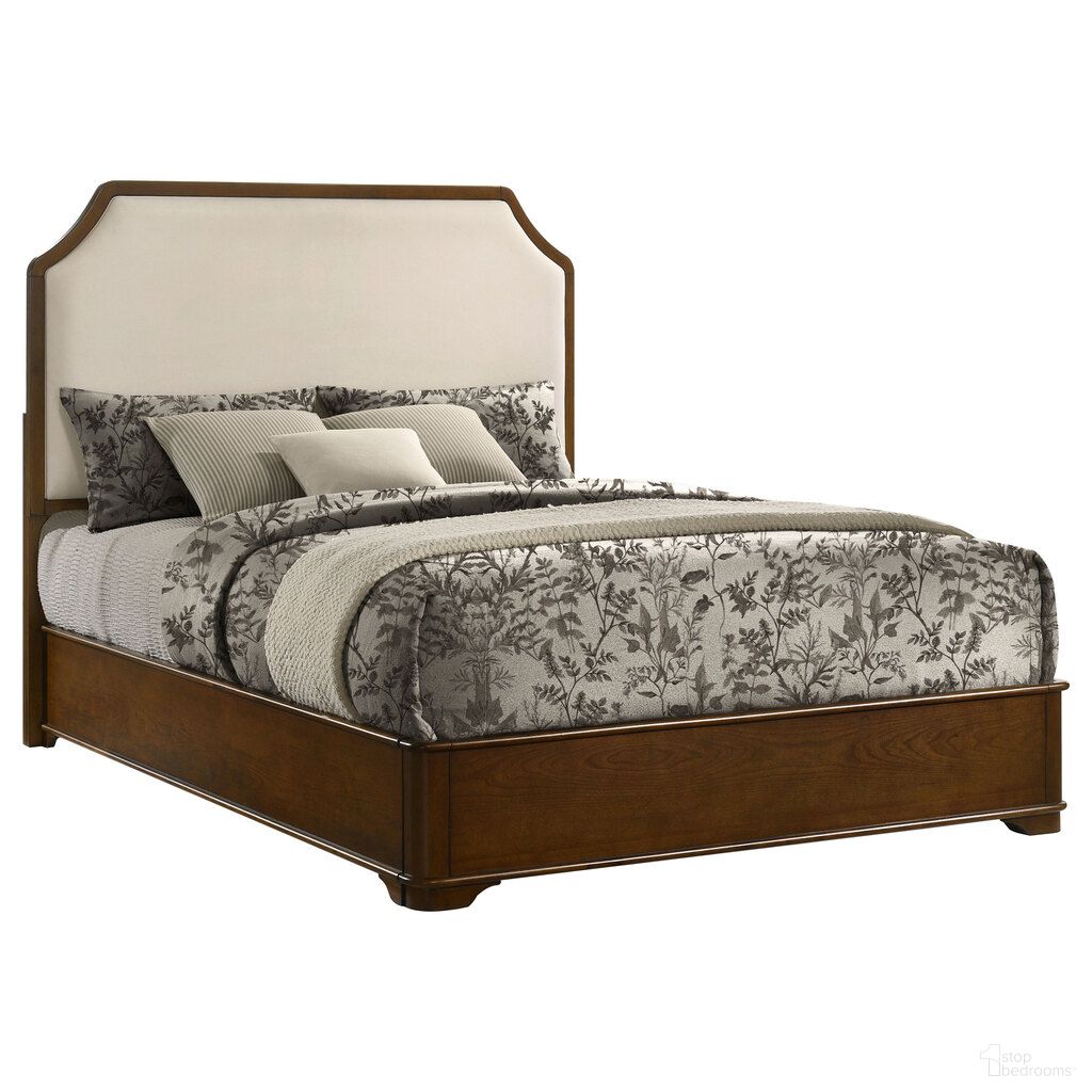 Garland 58-Inch Queen Panel Bed In Cream and Brown Cherry