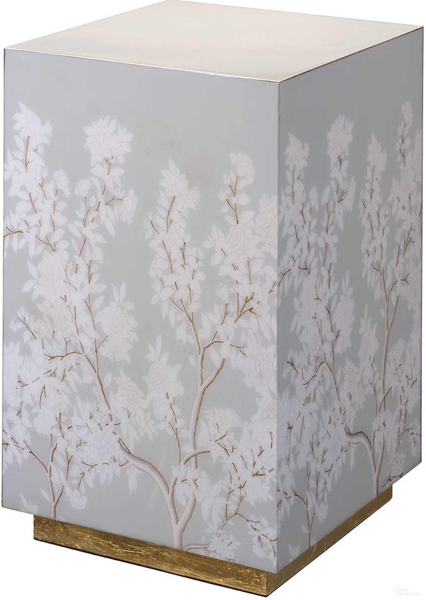 The appearance of Garland Floral Accent Side Table In Dove designed by Jamie Young Company in the glam interior design. This dove piece of furniture  was selected by 1StopBedrooms from Garland Collection to add a touch of cosiness and style into your home. Sku: 20GARL-STDO. Material: MDF.