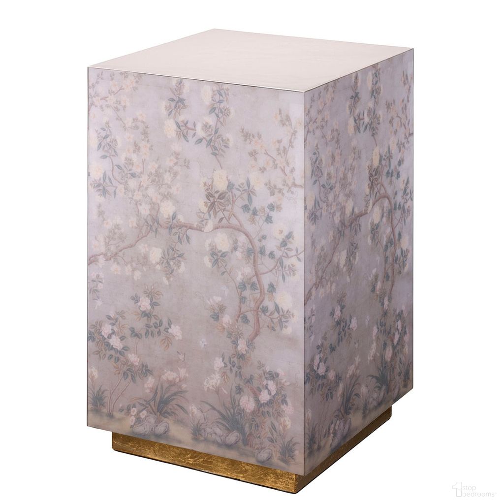 Garland Floral Accent Side Table In Lavender
