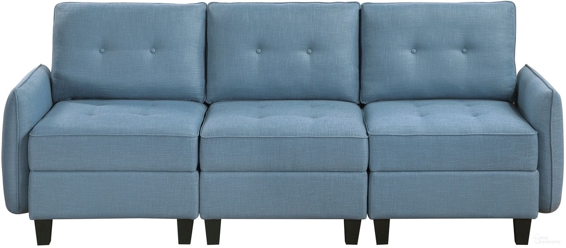 The appearance of Garren Sofa In Blue designed by Homelegance in the transitional interior design. This blue piece of furniture was selected by 1StopBedrooms from Garren Collection to add a touch of cosiness and style into your home. Sku: 9557BUE-C1A;9557BUE-C1A;9557BUE-AC. Material: Textured.