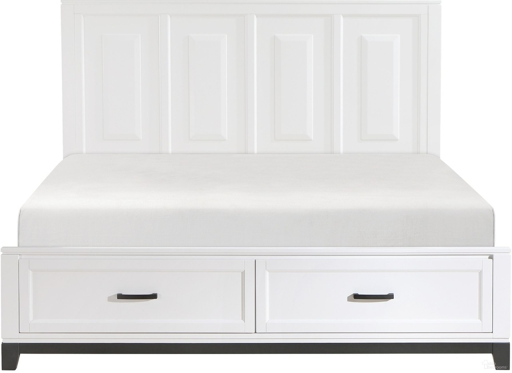 Garretson Eastern King Platform Bed with Footboard Storage In White