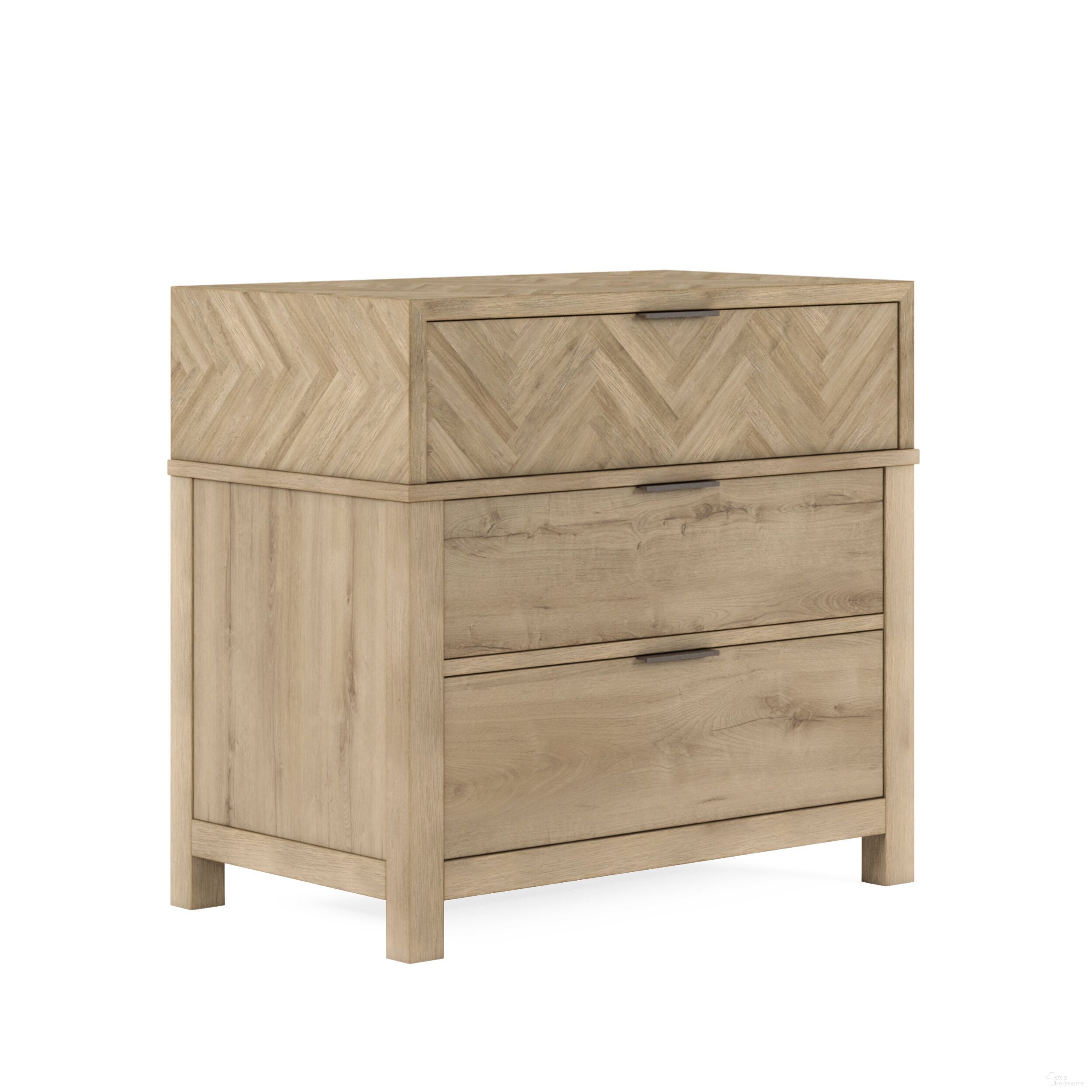 The appearance of Garrison Nightstand In Brown designed by A.R.T. in the modern / contemporary interior design. This brown piece of furniture was selected by 1StopBedrooms from Garrison Collection to add a touch of cosiness and style into your home. Sku: 322140-1302. Material: Wood Veneer.