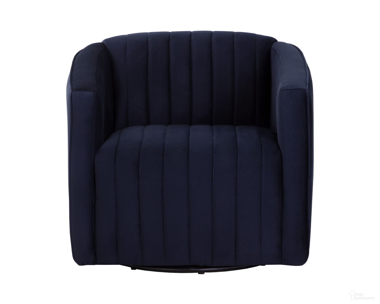 Garrison Swivel Lounge Chair In Abbington Navy