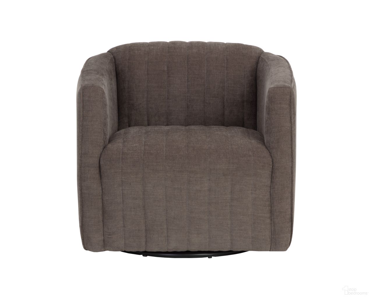 Garrison Swivel Lounge Chair In Rika Chocolate
