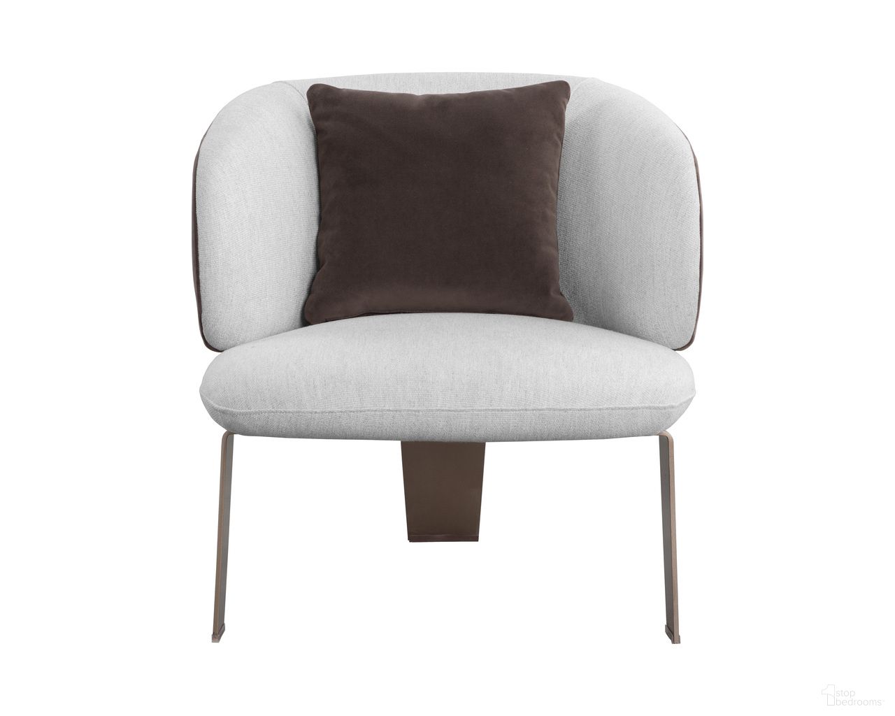 Garry Lounge Chair In San Remo Winter Cloud and Meg Ash