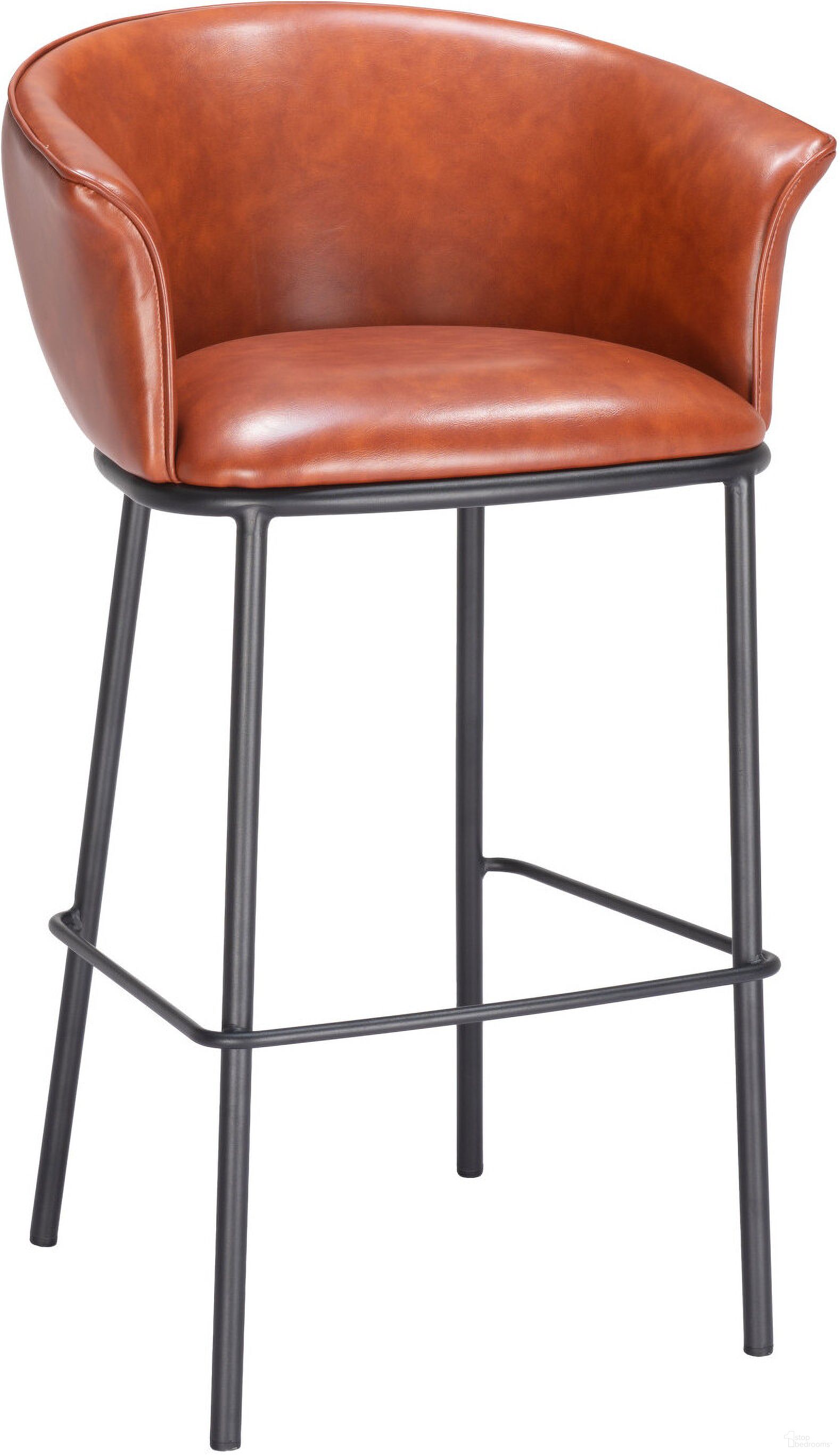The appearance of Garston Barstool In Brown designed by Zuo Modern in the modern / contemporary interior design. This brown piece of furniture  was selected by 1StopBedrooms from Garston Collection to add a touch of cosiness and style into your home. Sku: 110178. Material: Steel.