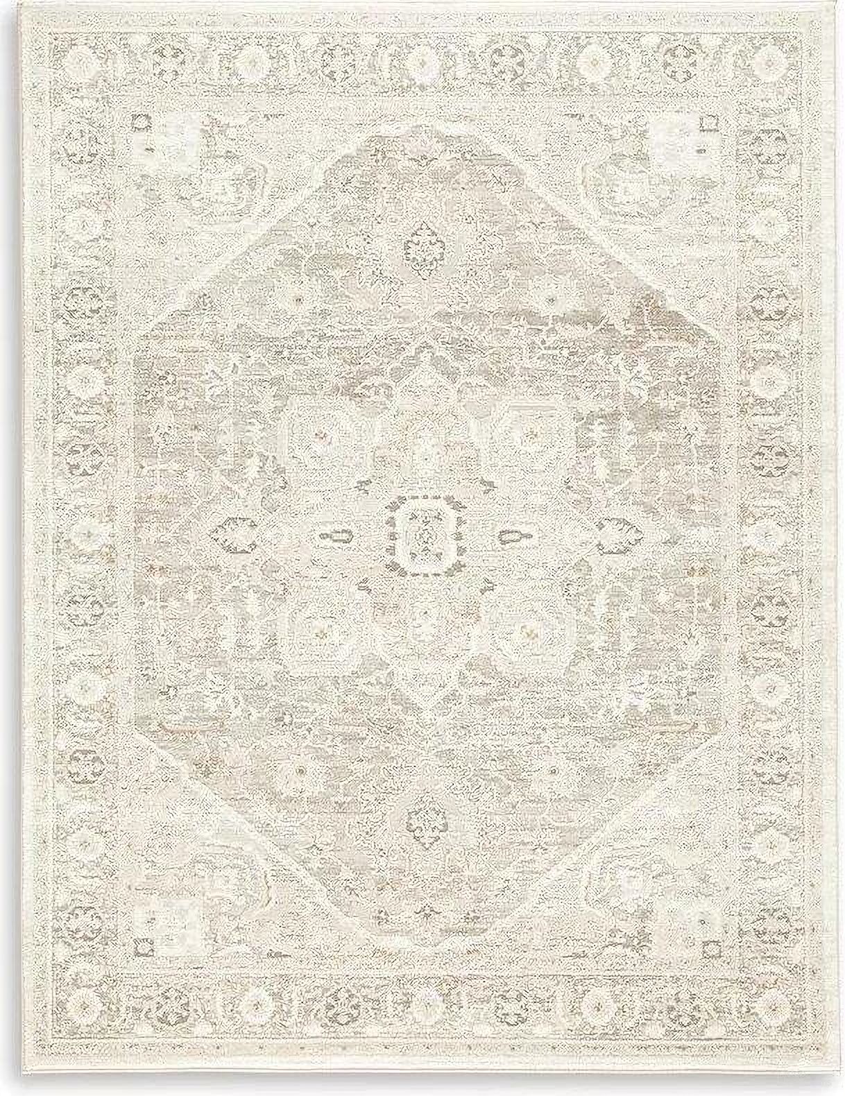 The appearance of Gatwell 5 ft x 7 ft Rug In Gray and Ivory designed by Signature Design by Ashley in the traditional interior design. This gray and ivory piece of furniture  was selected by 1StopBedrooms from Gatwell Collection to add a touch of cosiness and style into your home. Sku: R406512. Material: Fabric.