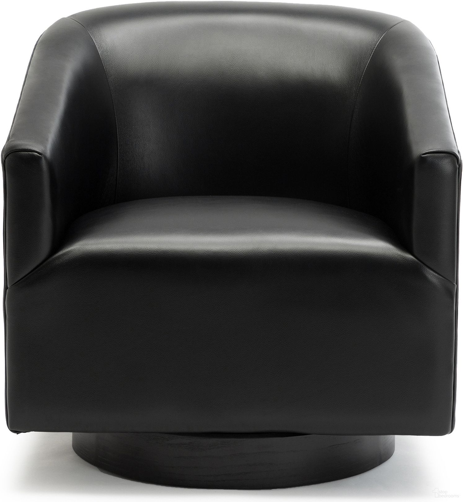 Gaven Wood Base Swivel Chair In Black