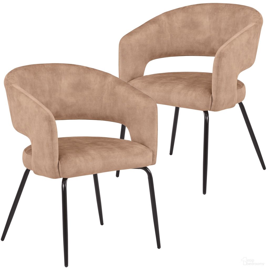 The appearance of Gavin Series Modern Chair Set of 2 In Black Frame and Light Brown designed by LeisureMod in the modern / contemporary interior design. This light brown piece of furniture was selected by 1StopBedrooms from Gavin Collection to add a touch of cosiness and style into your home. Sku: GDC52LBR2. Material: Velvet. Chair Type: Arm Chair.