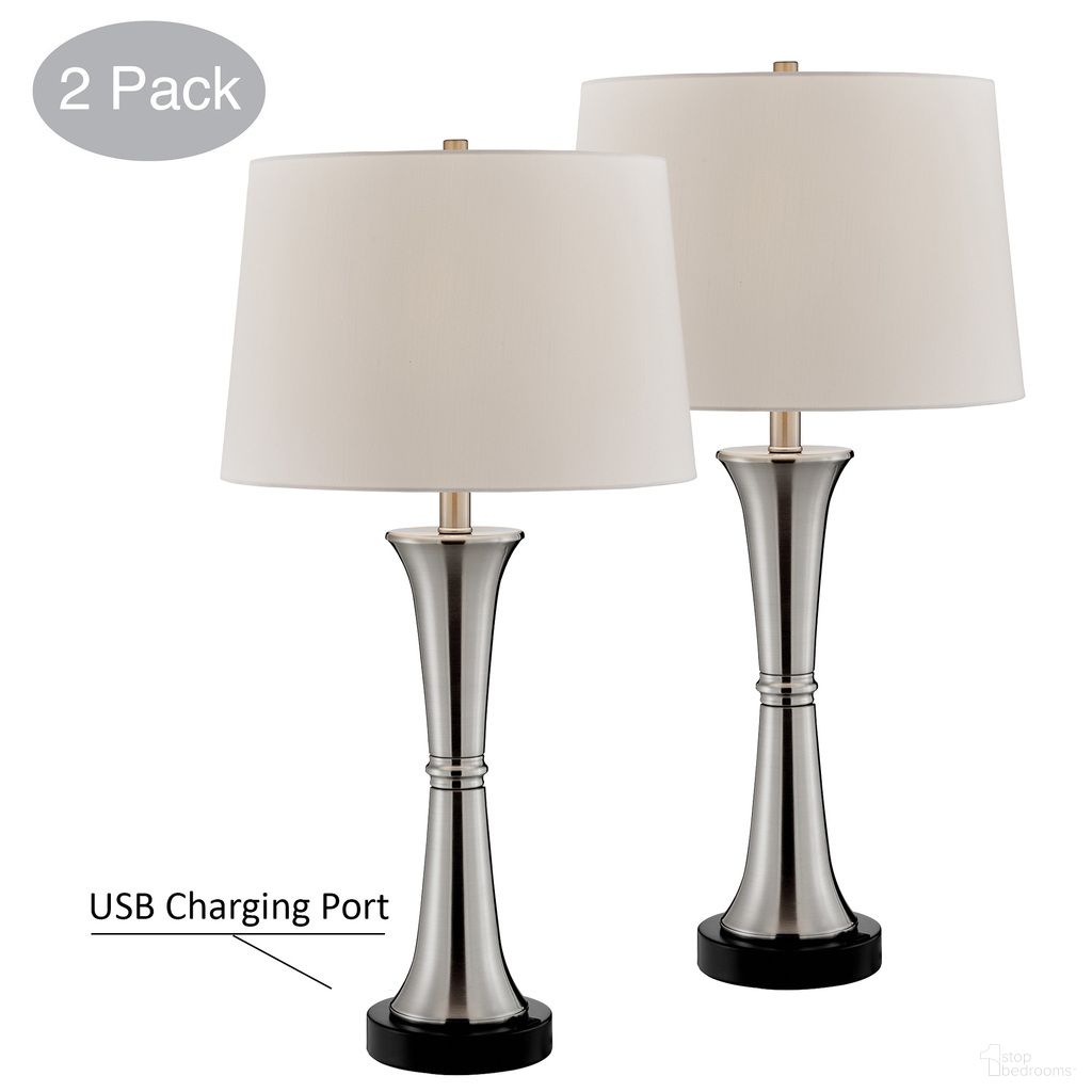 The appearance of Gavino Table Lamp Set of 2 In Nickel designed by Lite Source in the modern / contemporary interior design. This nickel piece of furniture  was selected by 1StopBedrooms from Gavino Collection to add a touch of cosiness and style into your home. Sku: LS-23678/2PK. Material: Metal.