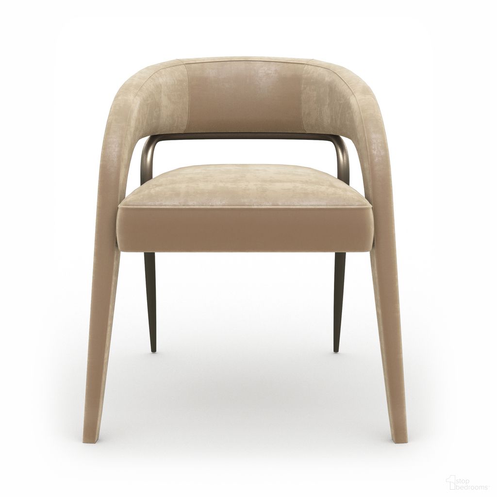 The appearance of Gazelle Dining Chair In Cream designed by Caracole in the modern / contemporary interior design. This cream piece of furniture  was selected by 1StopBedrooms from Gazelle Collection to add a touch of cosiness and style into your home. Sku: CLA-024-292. Material: Metal. Chair Type: Arm Chair.
