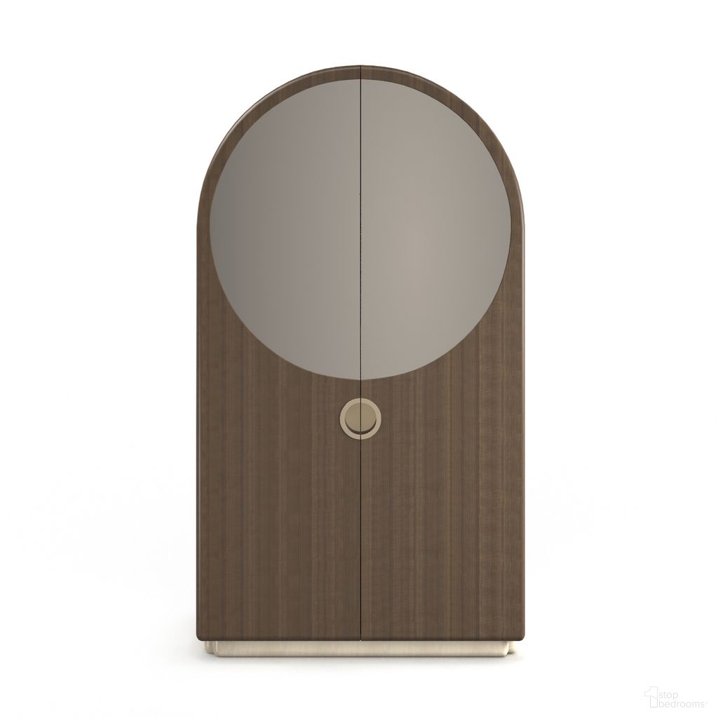The appearance of Gelee Armoire In Brown designed by Caracole in the modern / contemporary interior design. This brown piece of furniture  was selected by 1StopBedrooms from Gelee Collection to add a touch of cosiness and style into your home. Sku: CLA-024-054. Material: Mirror.