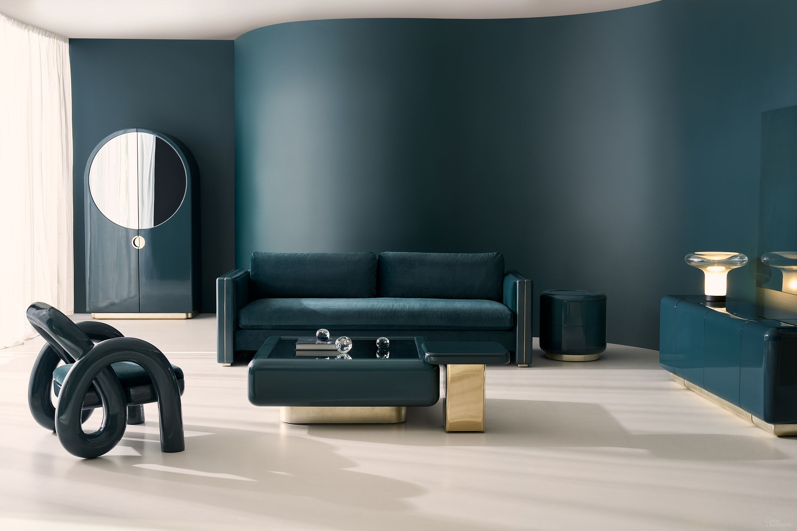 The appearance of Gelee Occasional Table Set In Green designed by Caracole in the modern / contemporary interior design. This green piece of furniture was selected by 1StopBedrooms from Gelee Collection to add a touch of cosiness and style into your home. Sku: CLA-024-403;CLA-024-426. Material: Mirror.