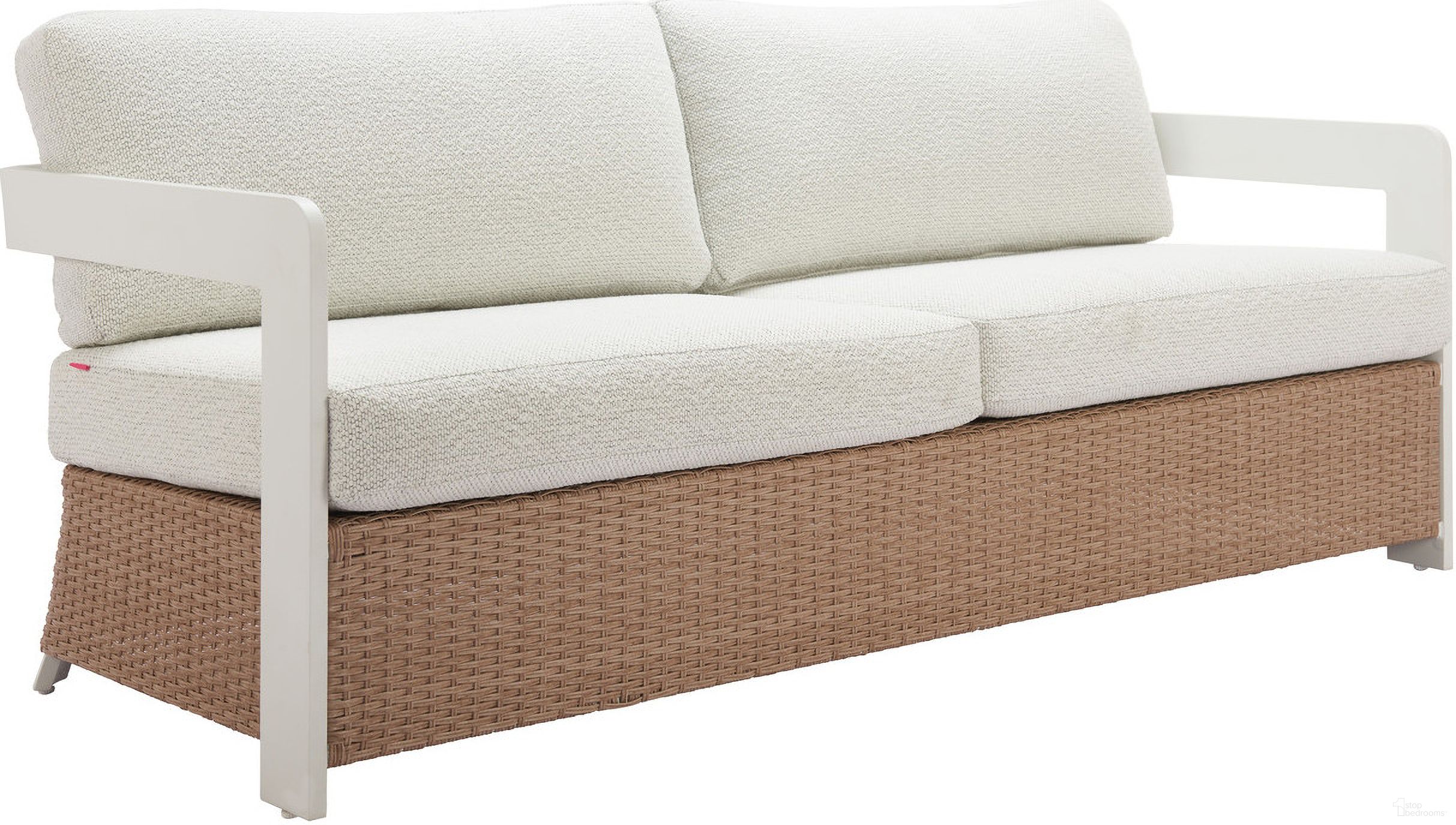 The appearance of Gelo Sofa In White and Brown designed by Zuo Modern in the modern / contemporary interior design. This white and brown piece of furniture  was selected by 1StopBedrooms from Gelo Collection to add a touch of cosiness and style into your home. Sku: 704135. Material: Olefin.