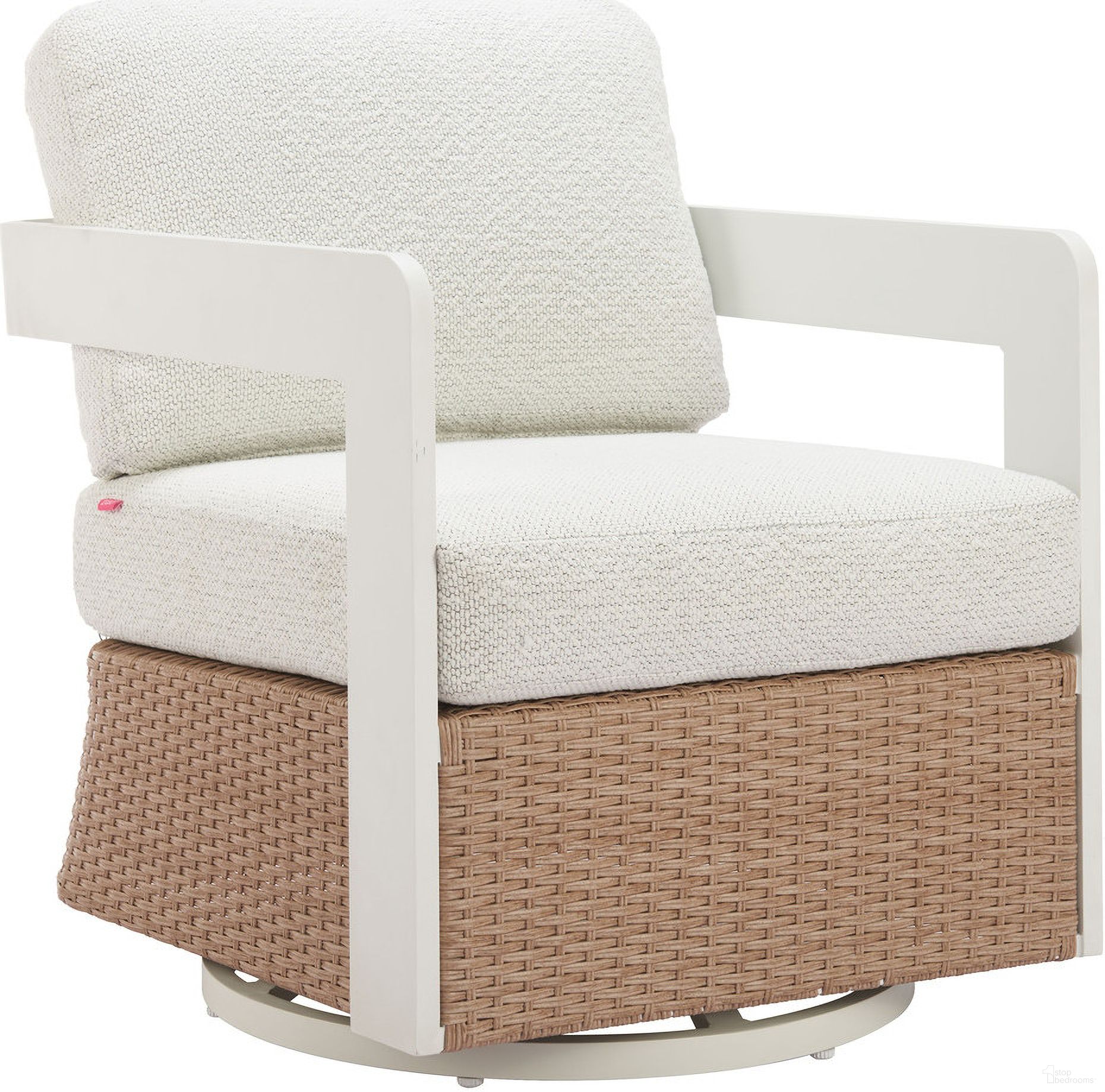 The appearance of Gelo Swivel Chair In White and Brown designed by Zuo Modern in the modern / contemporary interior design. This white and brown piece of furniture was selected by 1StopBedrooms from Gelo Collection to add a touch of cosiness and style into your home. Sku: 704134. Material: Olefin.