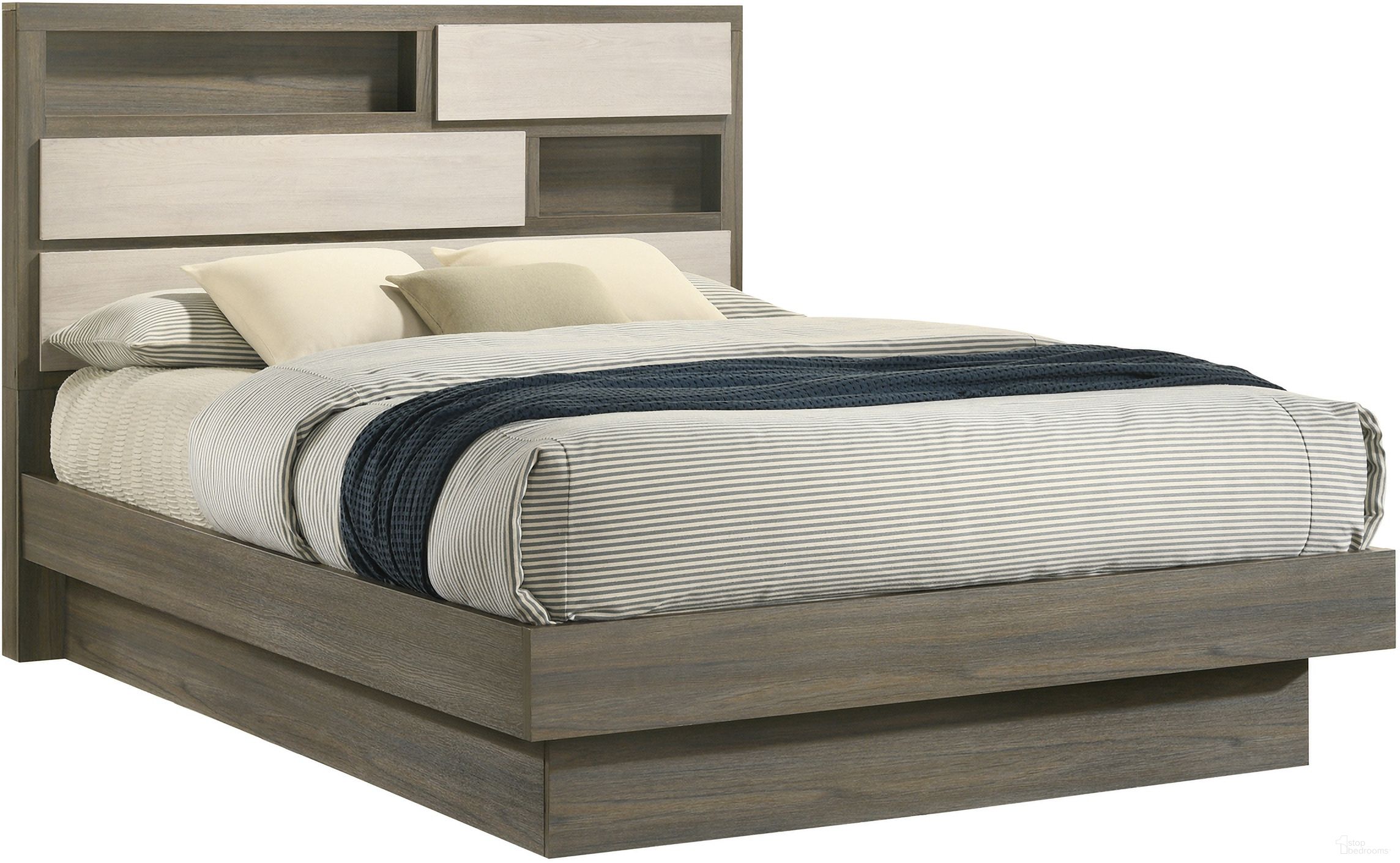 Gem Queen Panel Bed In Gray
