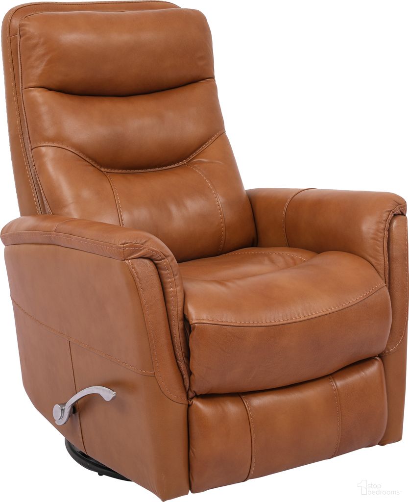 The appearance of Gemini Butterscotch Manual Swivel Glider Recliner designed by Parker House in the modern / contemporary interior design. This brown piece of furniture was selected by 1StopBedrooms from Gemini Collection to add a touch of cosiness and style into your home. Sku: MGEM#812GS-BUT. Material: Top Grain Leather.