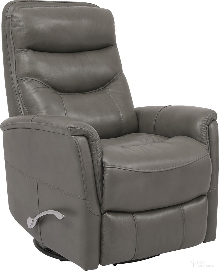 The appearance of Gemini Ice Manual Swivel Glider Recliner designed by Parker House in the modern / contemporary interior design. This gray piece of furniture was selected by 1StopBedrooms from Gemini Collection to add a touch of cosiness and style into your home. Sku: MGEM#812GS-ICE. Material: Top Grain Leather.