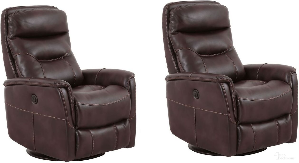 The appearance of Gemini Power Swivel Glider Recliner Set of 2 In Truffle designed by Parker House in the transitional interior design. This truffle piece of furniture was selected by 1StopBedrooms from Gemini Collection to add a touch of cosiness and style into your home. Sku: MGEM#812GSPB-TRU;MGEM#812GSPB-TRU. Material: Polyester.