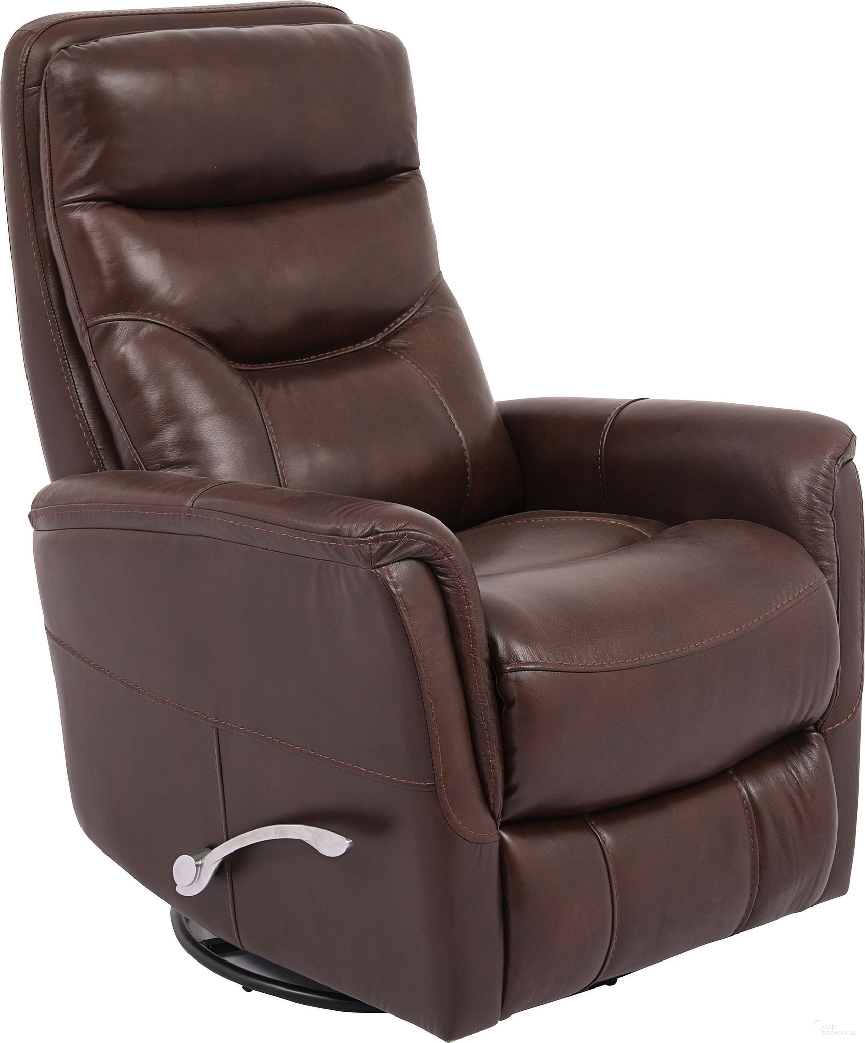 The appearance of Gemini Robust Manual Swivel Glider Recliner designed by Parker House in the modern / contemporary interior design. This dark brown piece of furniture was selected by 1StopBedrooms from Gemini Collection to add a touch of cosiness and style into your home. Sku: MGEM#812GS-ROB. Material: Top Grain Leather.