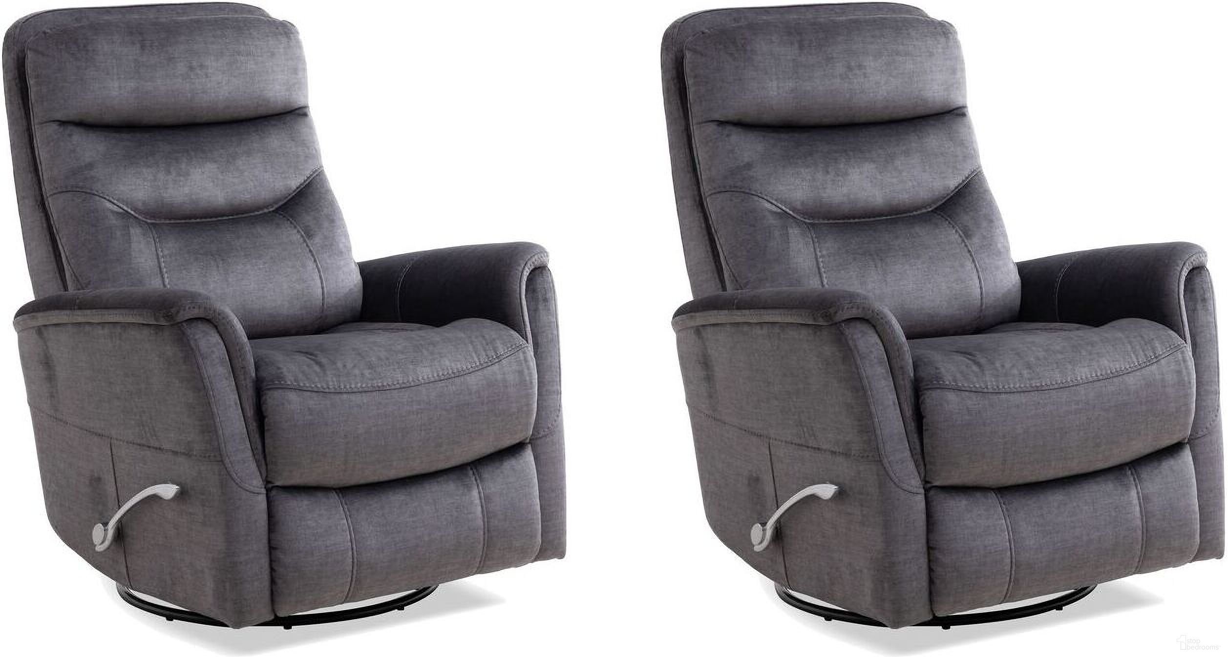 Gemini Swivel Glider Recliner Set of 2 In Capri Charcoal