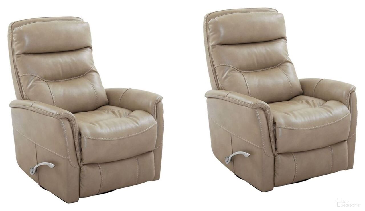 The appearance of Gemini Swivel Glider Recliner Set of 2 In Linen designed by Parker House in the transitional interior design. This linen piece of furniture was selected by 1StopBedrooms from Gemini Collection to add a touch of cosiness and style into your home. Sku: MGEM#812GS-LIN;MGEM#812GS-LIN. Material: Polyester.