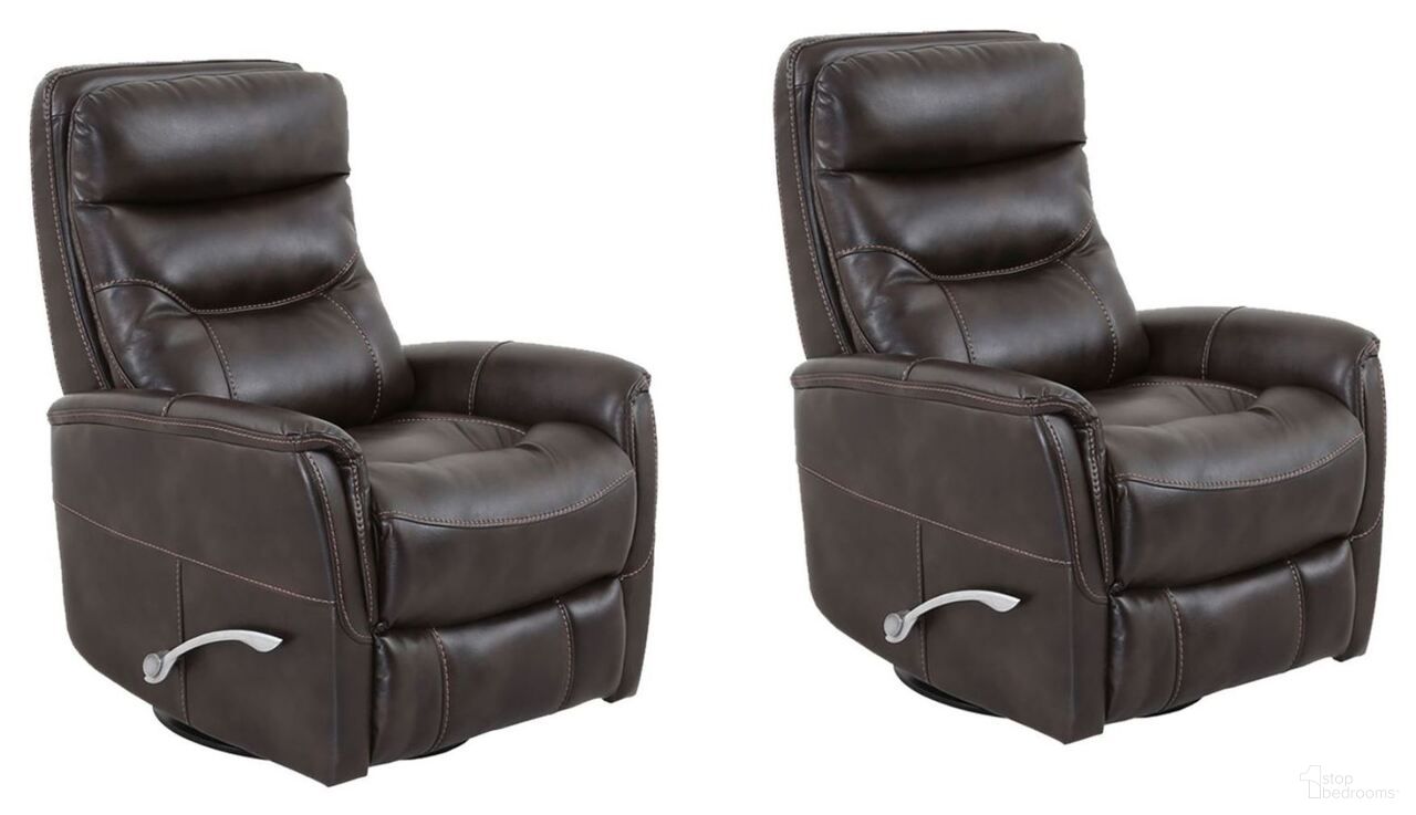 Gemini Swivel Glider Recliner Set of 2 In Truffle