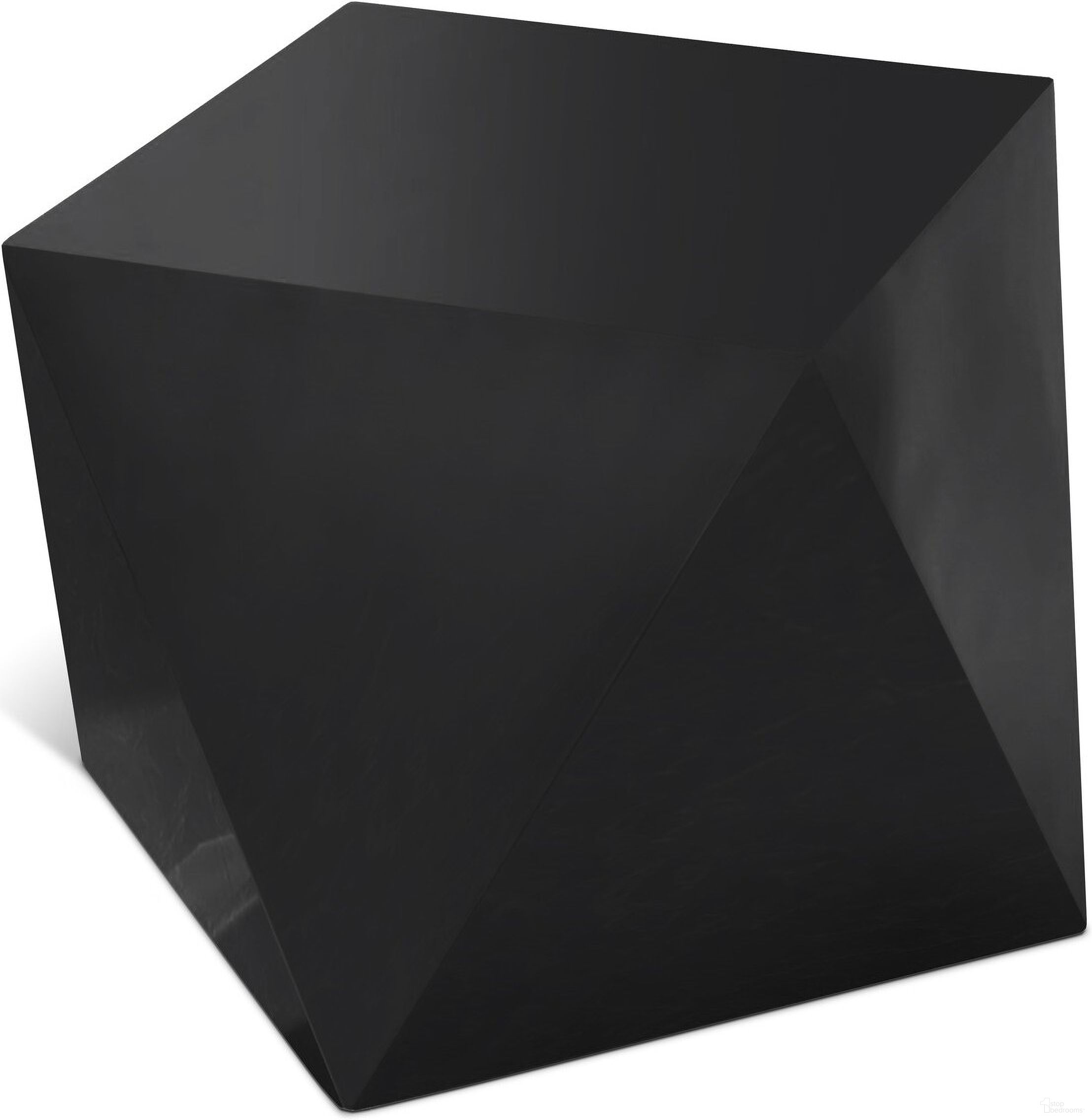 The appearance of Gemma End Table In Matte Black designed by Meridian in the modern / contemporary interior design. This matte black piece of furniture  was selected by 1StopBedrooms from Gemma Collection to add a touch of cosiness and style into your home. Sku: 222Black-E. Material: Steel.