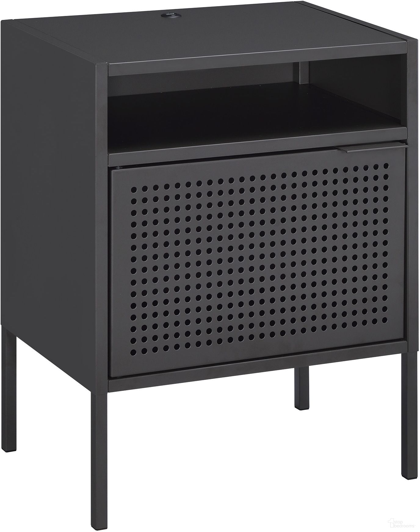 The appearance of Gemma Gray Nightstand With USB Port designed by Picket House in the transitional interior design. This gray piece of furniture was selected by 1StopBedrooms from Gemma Collection to add a touch of cosiness and style into your home. Sku: CEB300NSE. Material: Metal.
