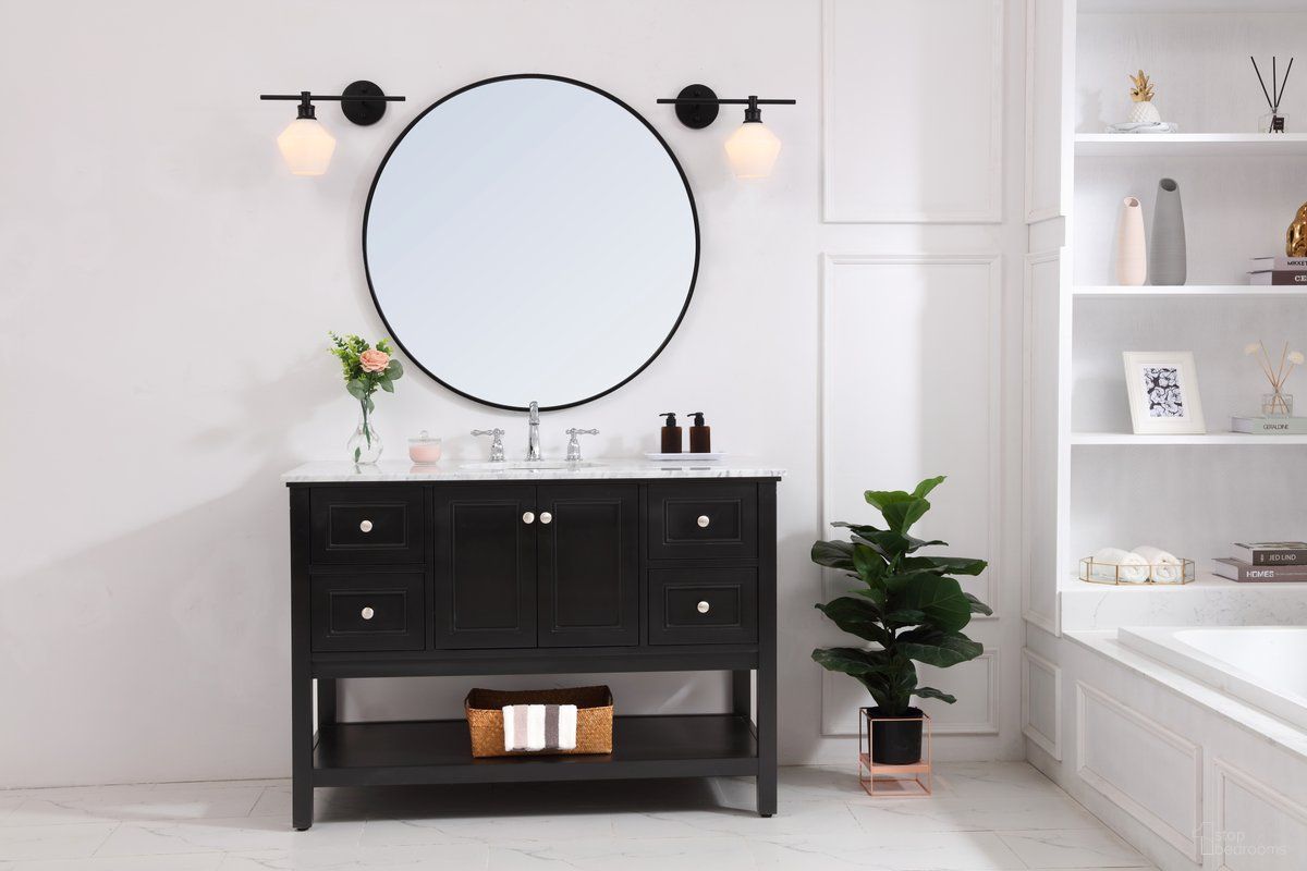 Gene 1 Light Black And Frosted White Glass Right Wall Sconce
