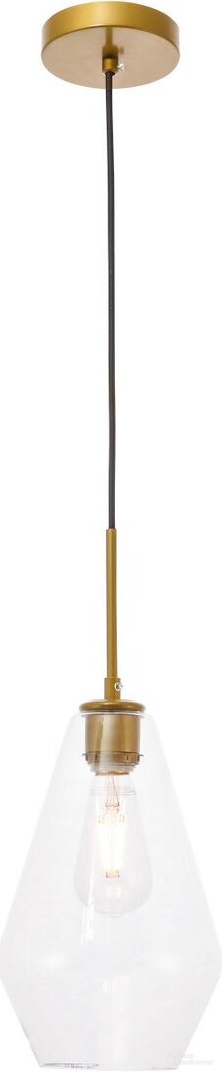 Gene 1 Light Brass And Clear Glass Pendant LD2260BR
