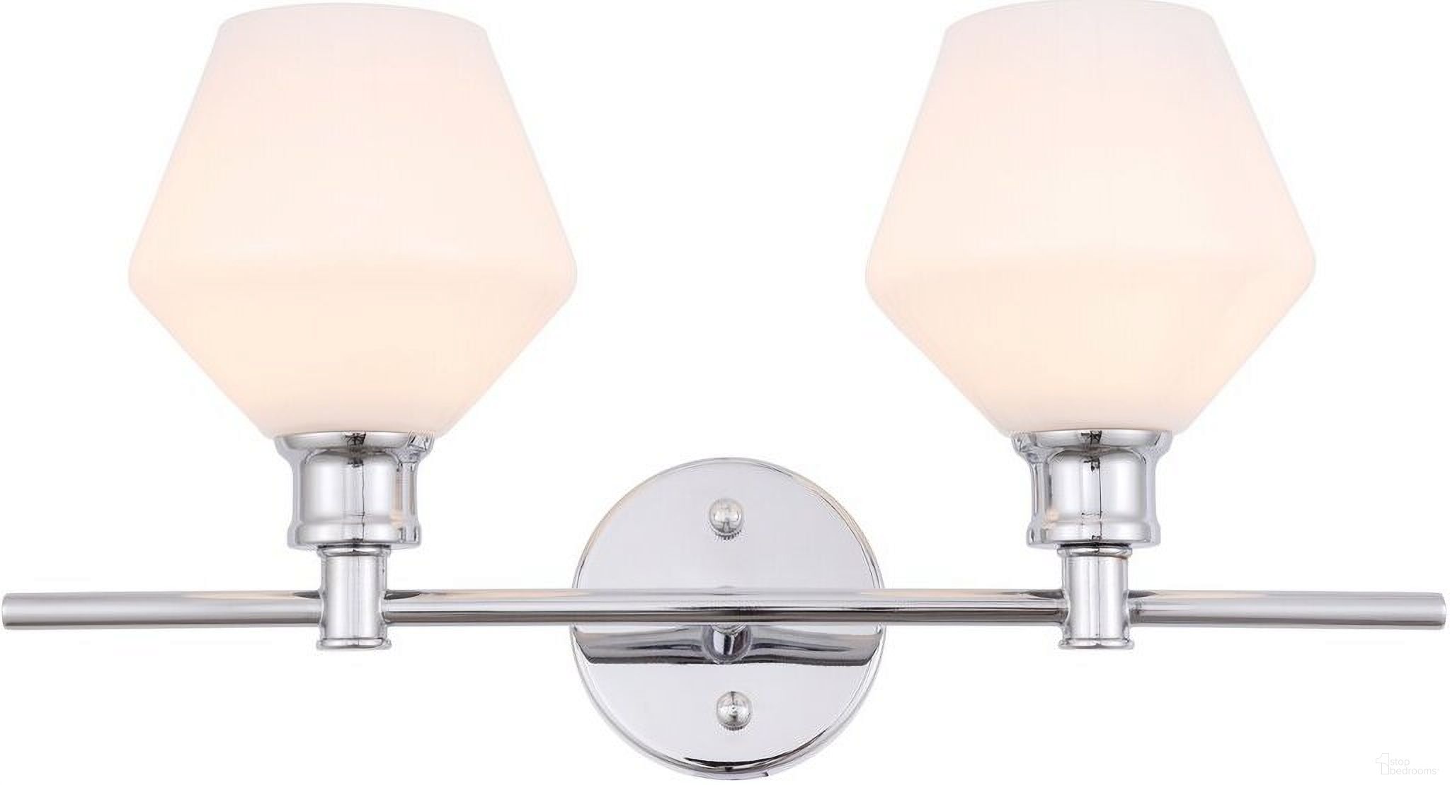 Gene 2 Light Chrome And Frosted White Glass Wall Sconce