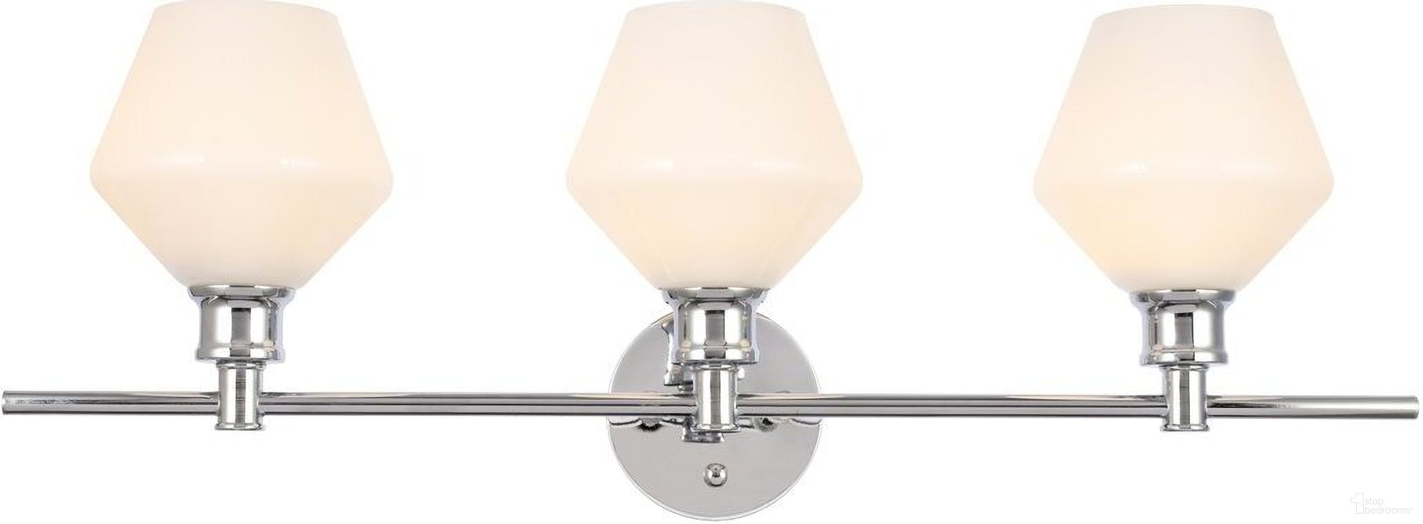 Gene 3 Light Chrome And Frosted White Glass Wall Sconce