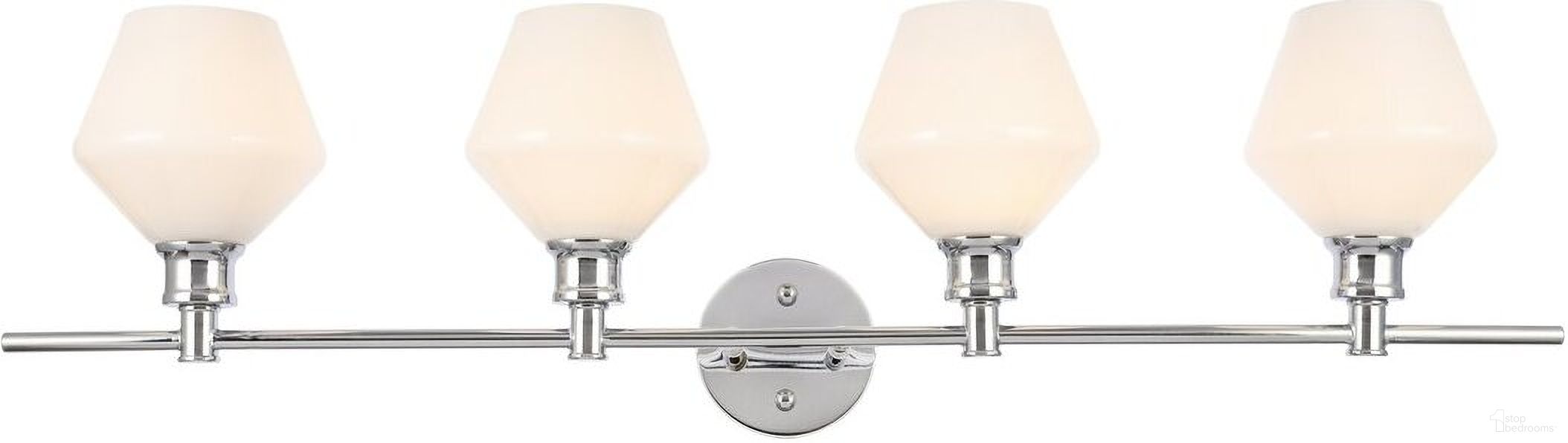 Gene 4 Light Chrome And Frosted White Glass Wall Sconce