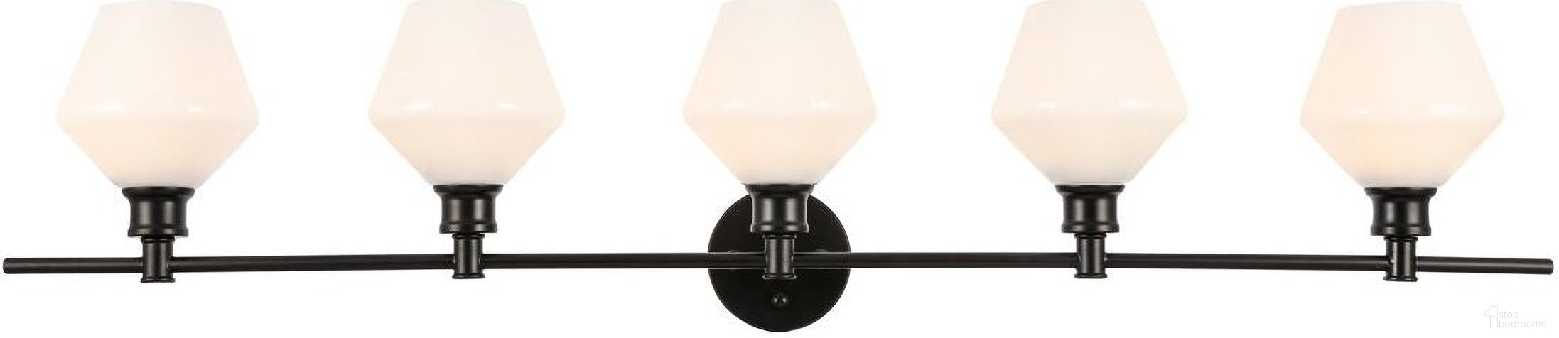 Gene 5 Light Black And Frosted White Glass Wall Sconce