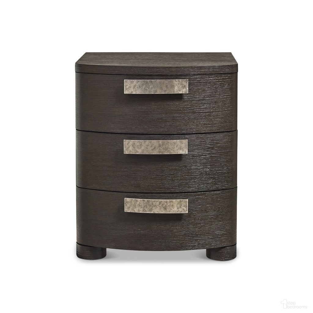 The appearance of Geneve 3 Drawer 25" Nightstand In Brown designed by Bernhardt in the modern / contemporary interior design. This brown piece of furniture was selected by 1StopBedrooms from Geneve Collection to add a touch of cosiness and style into your home. Sku: 392231. Material: Wood.