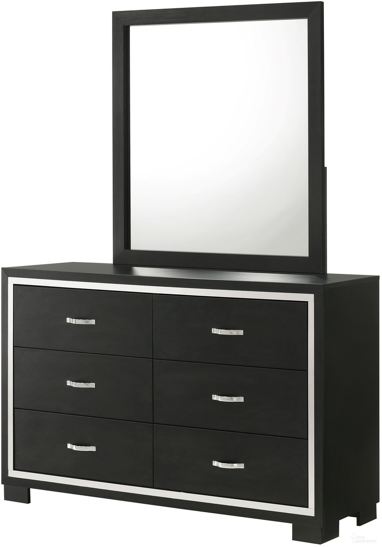 The appearance of Gennro Dresser Mirror In Black designed by Crown Mark in the glam interior design. This black piece of furniture was selected by 1StopBedrooms from Gennro Collection to add a touch of cosiness and style into your home. Sku: B9295-11. Material: Wood.