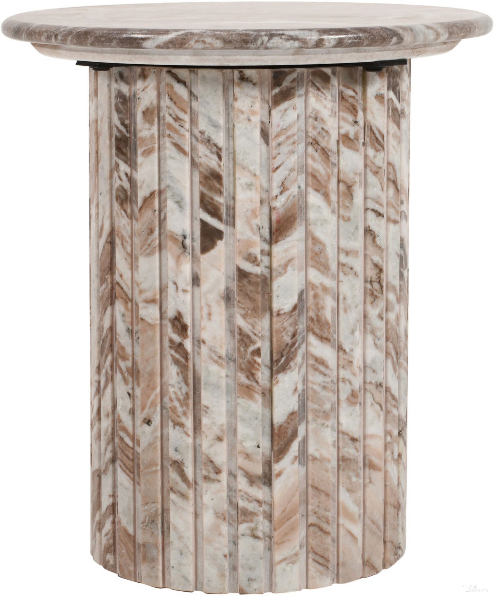 The appearance of Genoa Marble End Table In Brown designed by Meridian in the modern / contemporary interior design. This brown piece of furniture was selected by 1StopBedrooms from Genoa Collection to add a touch of cosiness and style into your home. Sku: 248Brown-ET Box 1/2 (Top);248Brown-ET Box 2/2 (Base). Material: Marble.