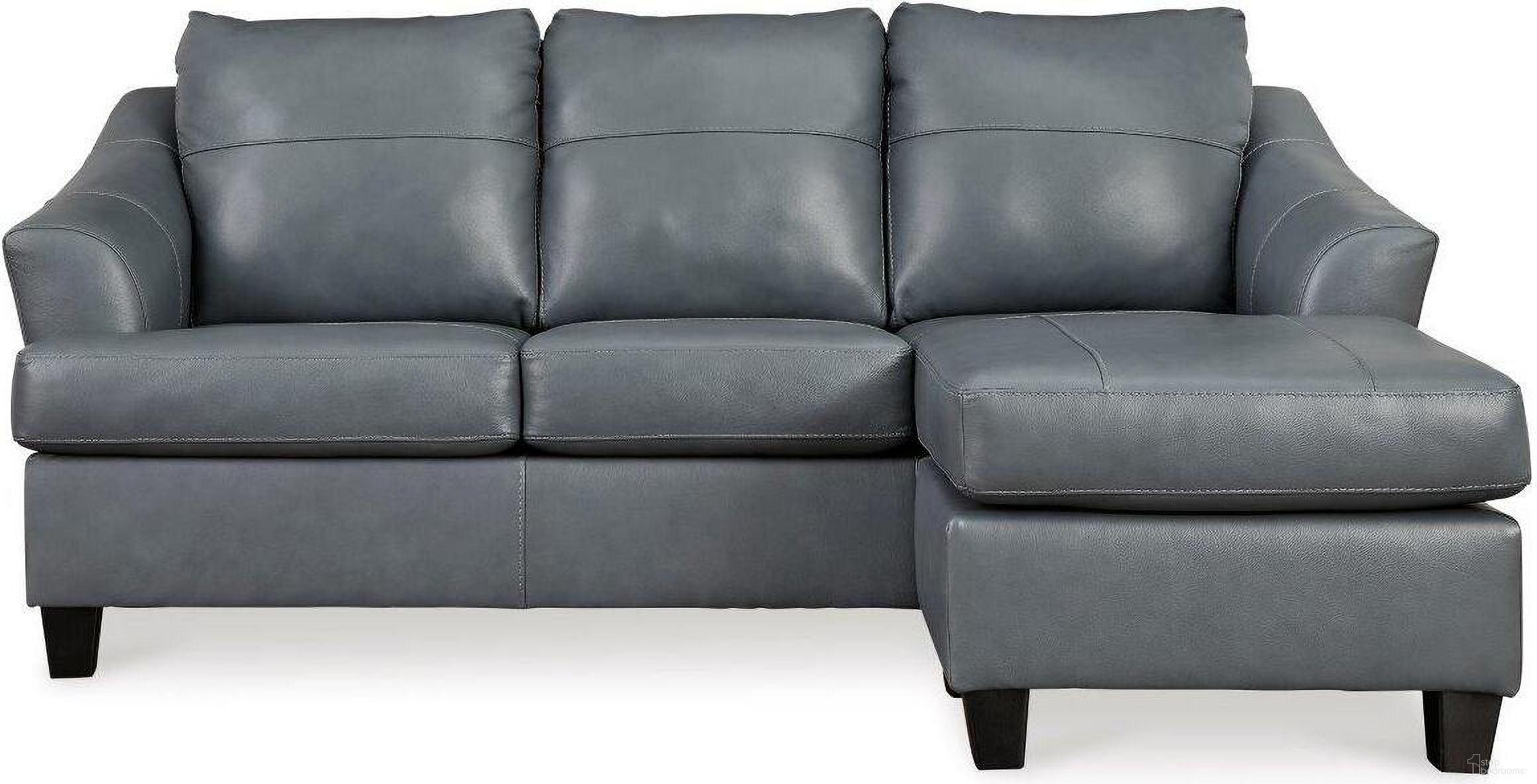 The appearance of Genoa Sofa Chaise In Steel designed by Signature Design by Ashley in the modern / contemporary interior design. This steel piece of furniture was selected by 1StopBedrooms from Genoa Collection to add a touch of cosiness and style into your home. Sku: 4770518. Material: Leather.