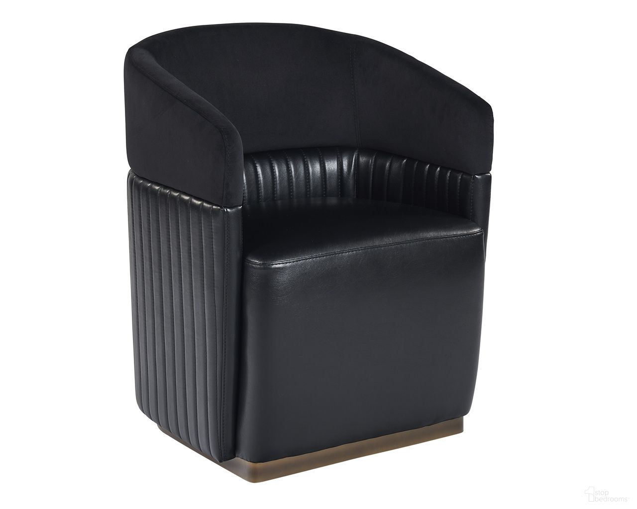Genval Wheeled Lounge Chair In Abbington Black and Cantina Black