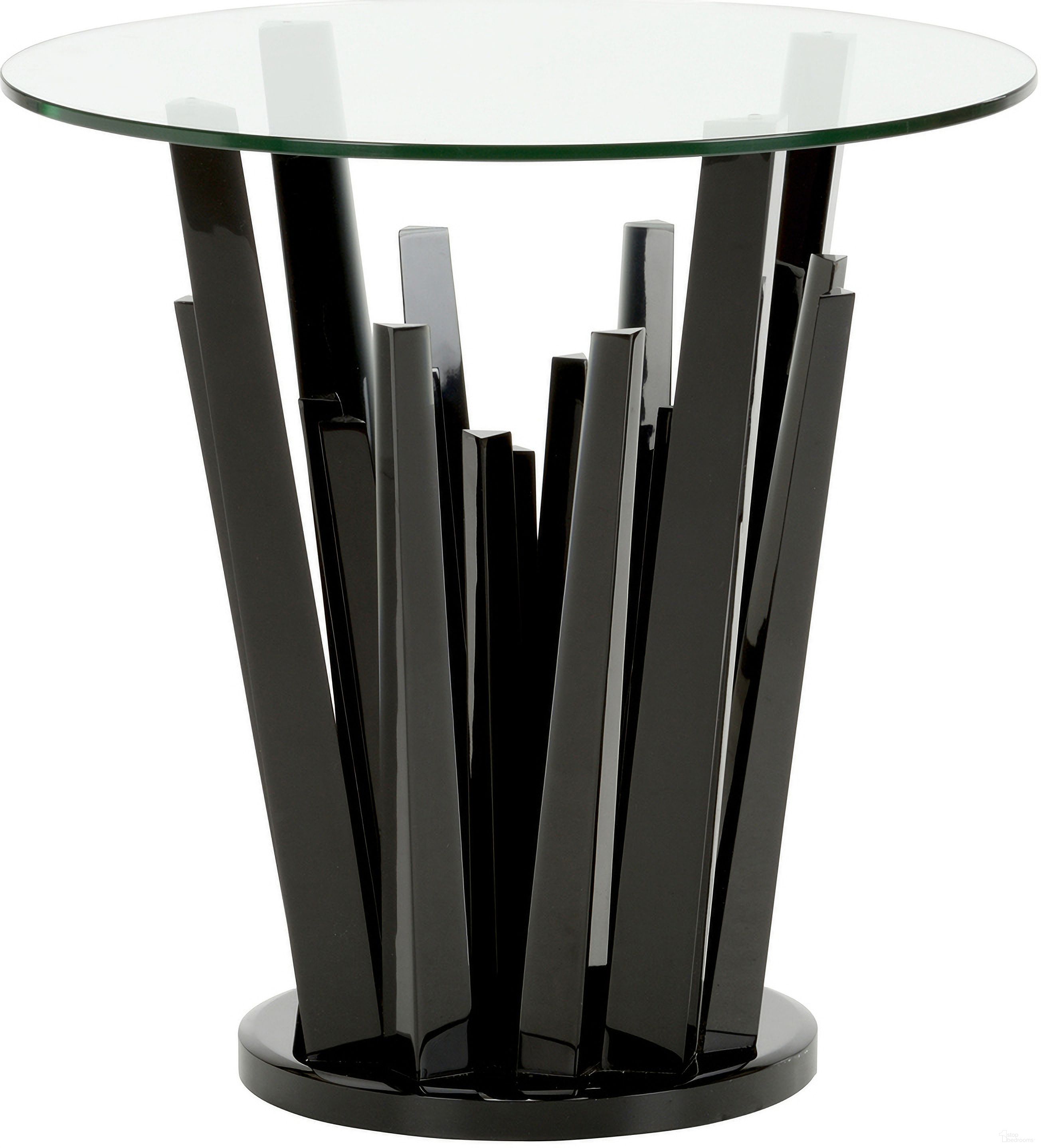 The appearance of Geode End Table In Black designed by Wildwood in the modern / contemporary interior design. This black piece of furniture was selected by 1StopBedrooms from Wildwood Collection to add a touch of cosiness and style into your home. Sku: 490665. Material: Acrylic.