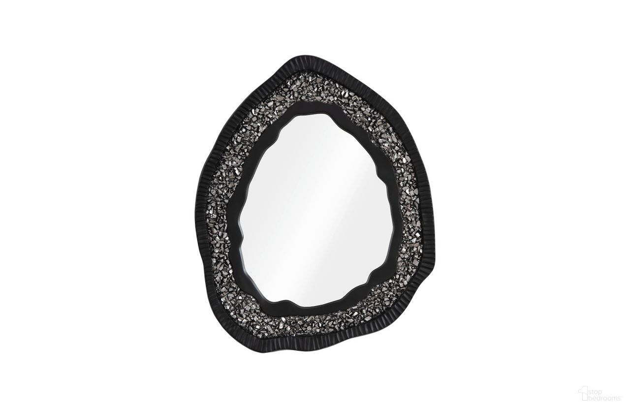 Geode Oval Wall Mirror In Silver and Black