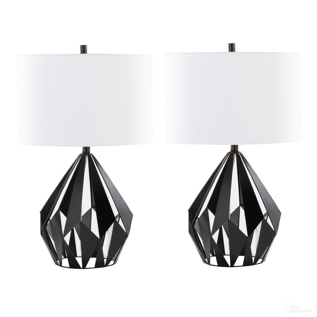 The appearance of Geome Tri 28 Inch Metal Table Lamp with Linen Shade Set of 2 In White and Matte Black designed by Lumisource in the modern / contemporary interior design. This white and matte black piece of furniture was selected by 1StopBedrooms from Geo Collection to add a touch of cosiness and style into your home. Sku: GTI28-GEOME BKW2. Material: Linen.
