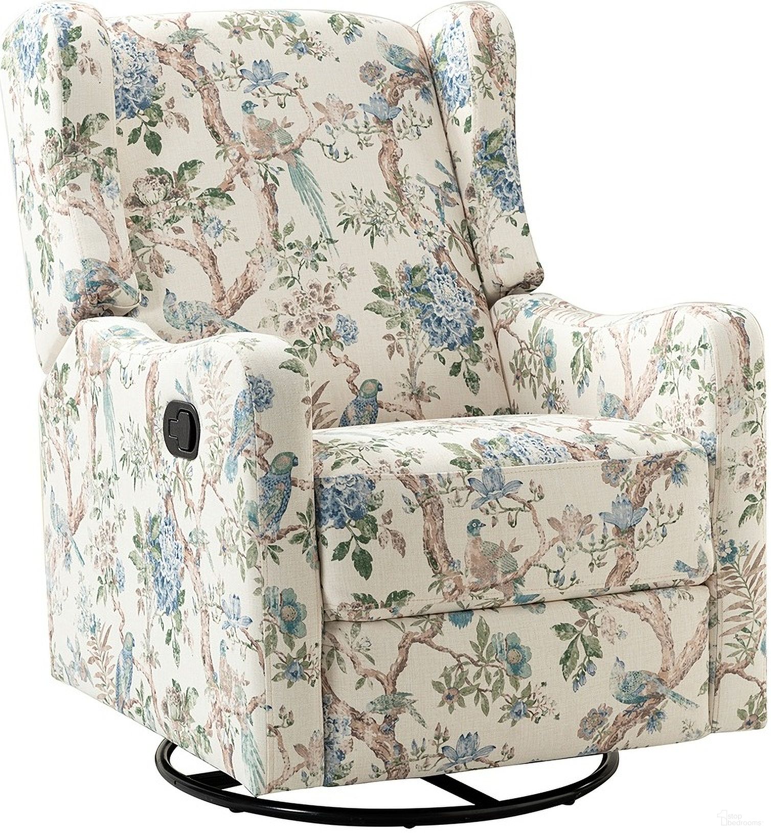 George Manual Swivel Glider Recliner In Floral