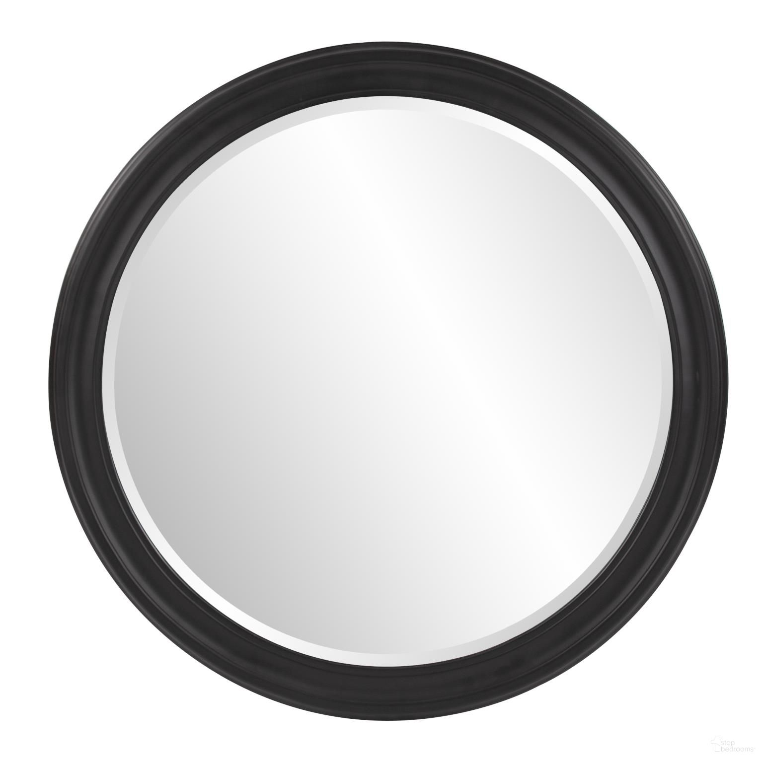 George Matte Round Mirror In Black